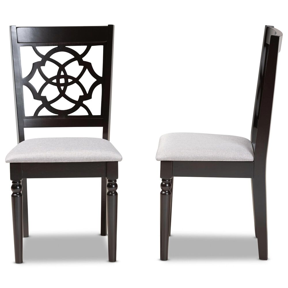 Baxton Studio Renaud Dining Chair in Grey/Dark Brown &#40;Set of 2&#41;, , large