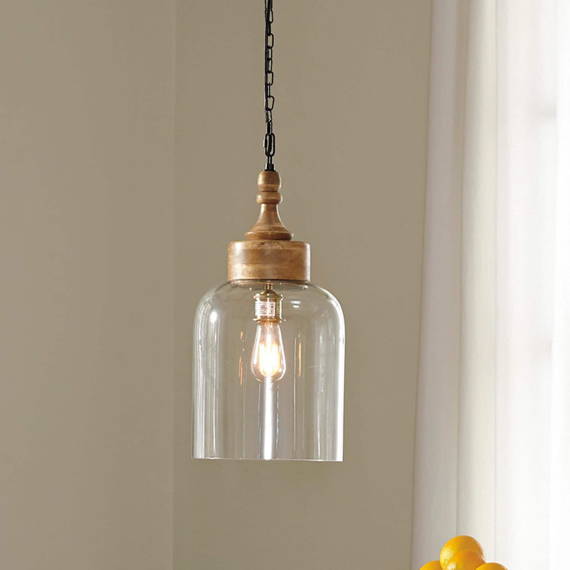 Ashley Faiz Glass Pendant Light in Natural NFM
