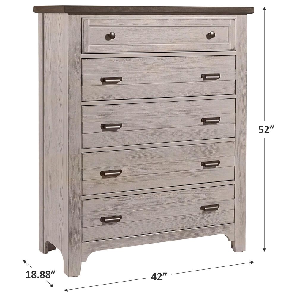 Viceray Collections Bungalow 5 Drawer Chest in Dover Grey and Folkstone, , large