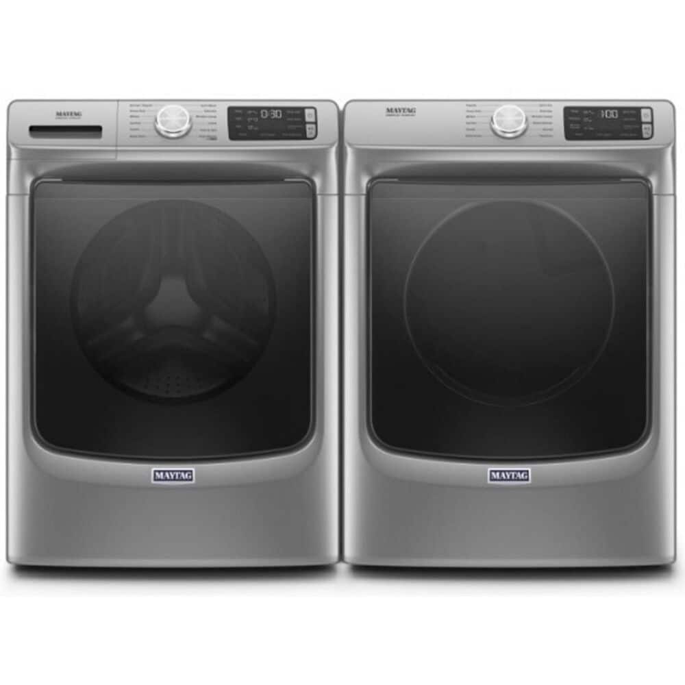 Maytag 4.8 Cu. Ft. Front Load Washer with Steam and 7.3 Cu. Ft. Electric Dryer - Metallic Slate, , large