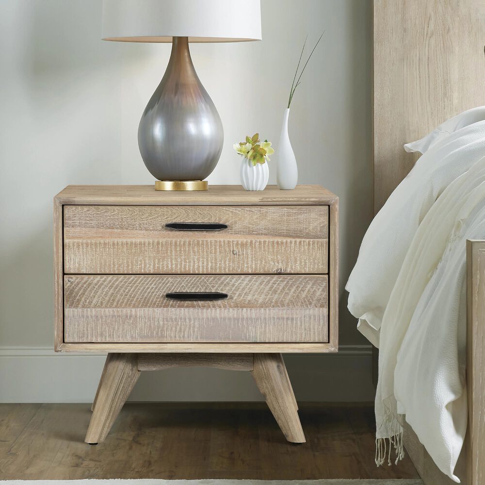 Blue River Baly 2 Drawer Nightstand in Gray Sandblast Summer/Black, , large