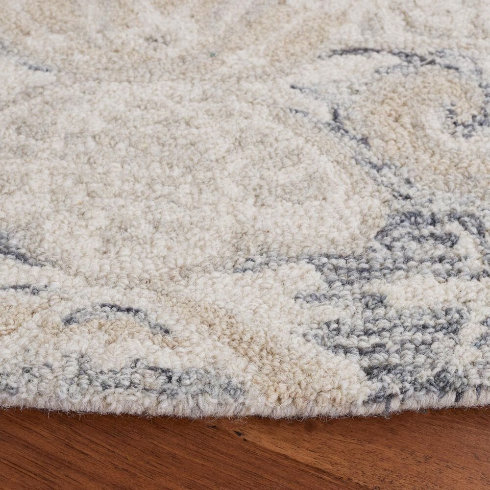 Safavieh Micro-Loop Damask 5&#39; Round Charcoal and Ivory Area Rug, , large