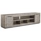 Ashley Naydell 92" XL TV Stand in Weathered Light Gray, , large