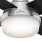 Hunter Dempsey 52" Ceiling Fan with Light in Brushed Nickel with Black Blades, , large