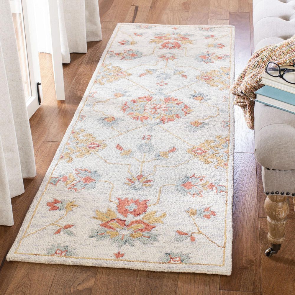 Safavieh Micro-Loop 2&#39;3&quot; x 7&#39; Silver and Red Runner, , large