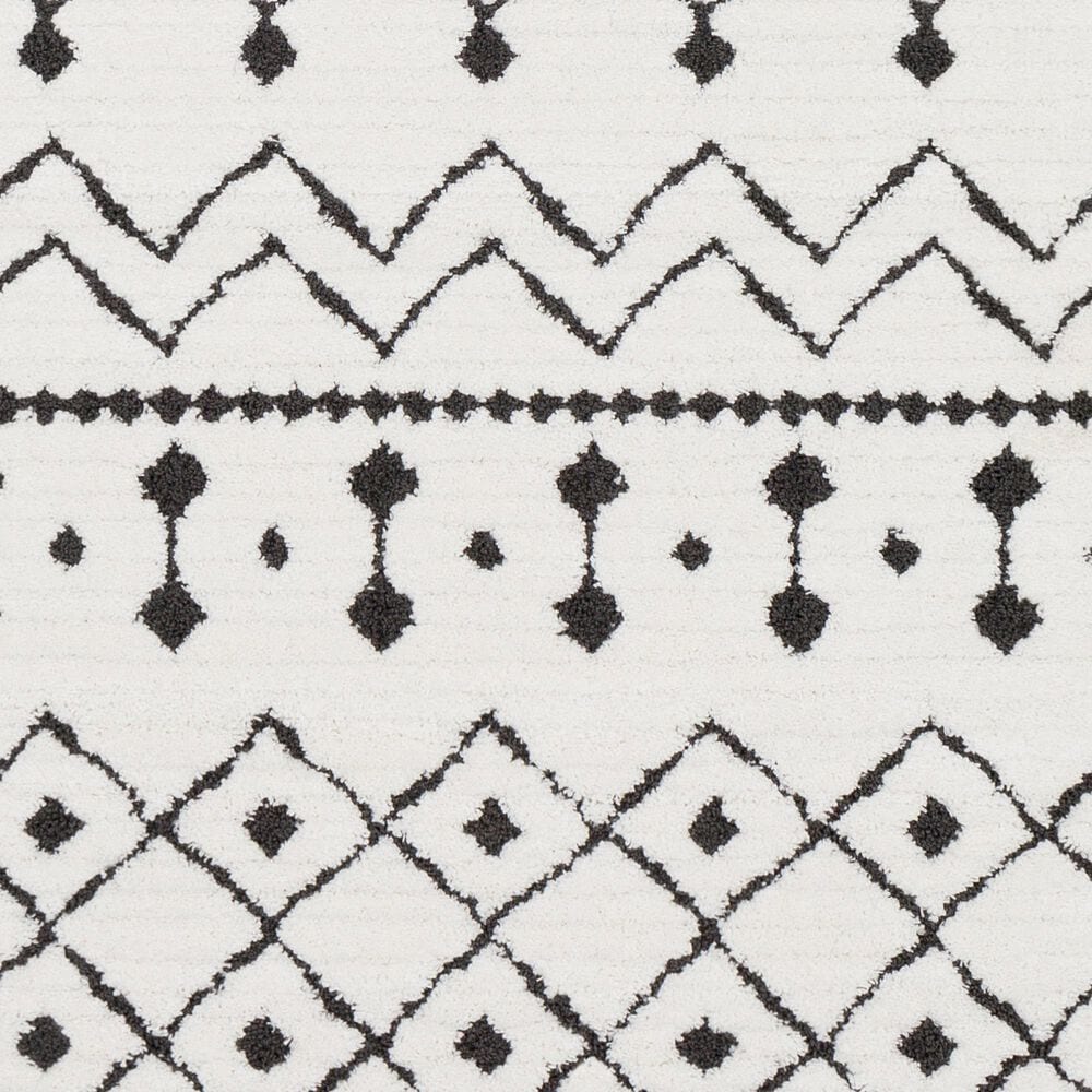 Surya Moroccan Shag 2&#39;7&quot; x 7&#39;3&quot; Black and White Runner, , large