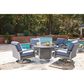 Ashley Half Moon Beach Patio Swivel Rocker Lounge Chair in Blue, , large