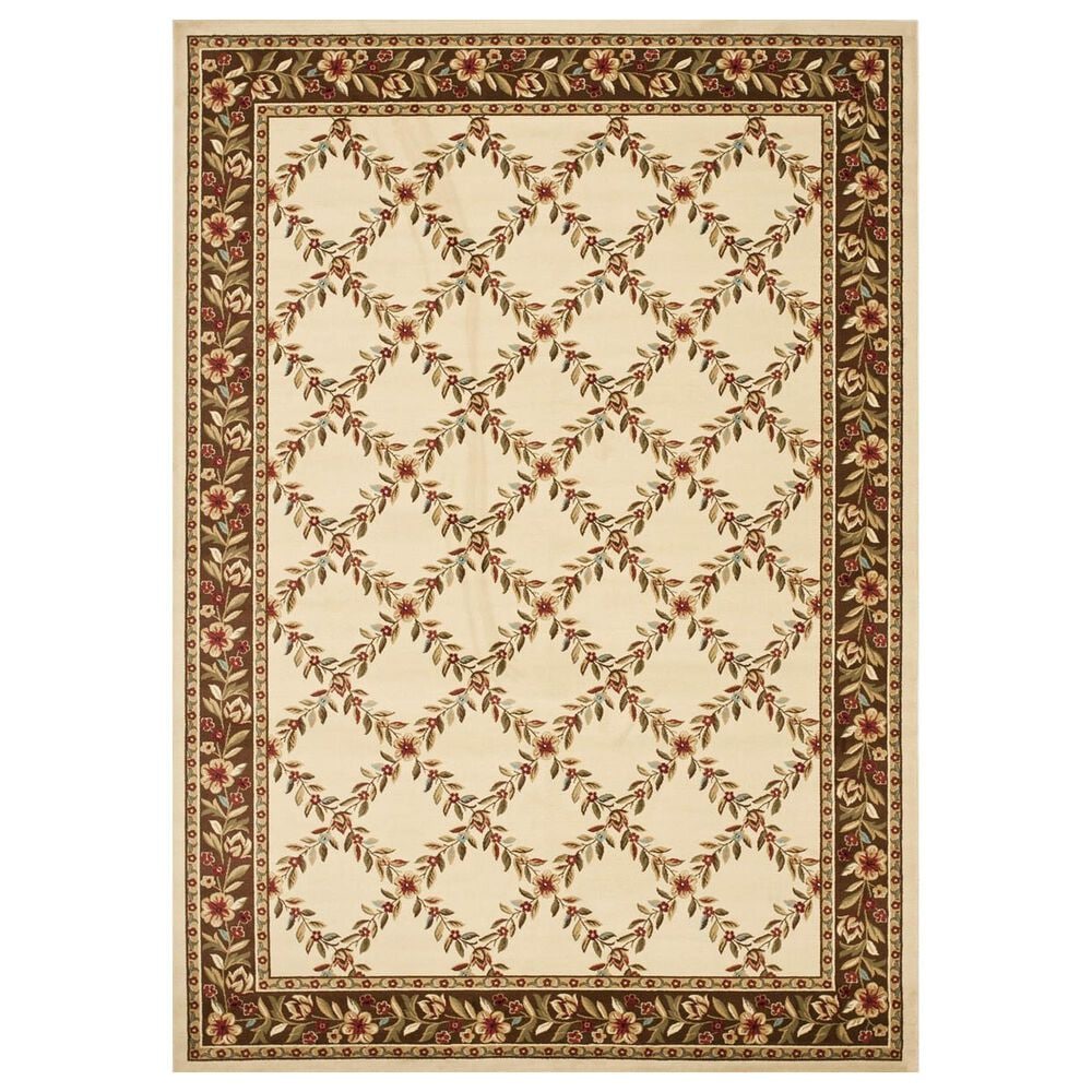 Safavieh Lyndhurst LNH557 8"9" x 12" Ivory and Brown Area Rug, , large