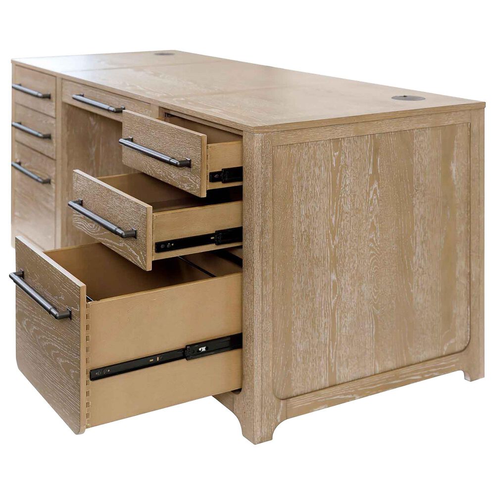 Wycliff Bay Canyon Drive Office Double Pedestal Desk in Natural Oak, , large