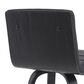 Armen Living Vienna Swivel Counter Height Stool with Black Upholstery in Black Brushed, , large