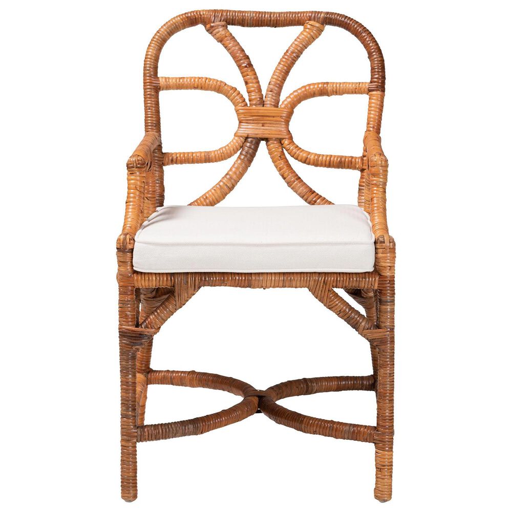 Baxton Studio Alondra Arm Chair in Light Honey, , large