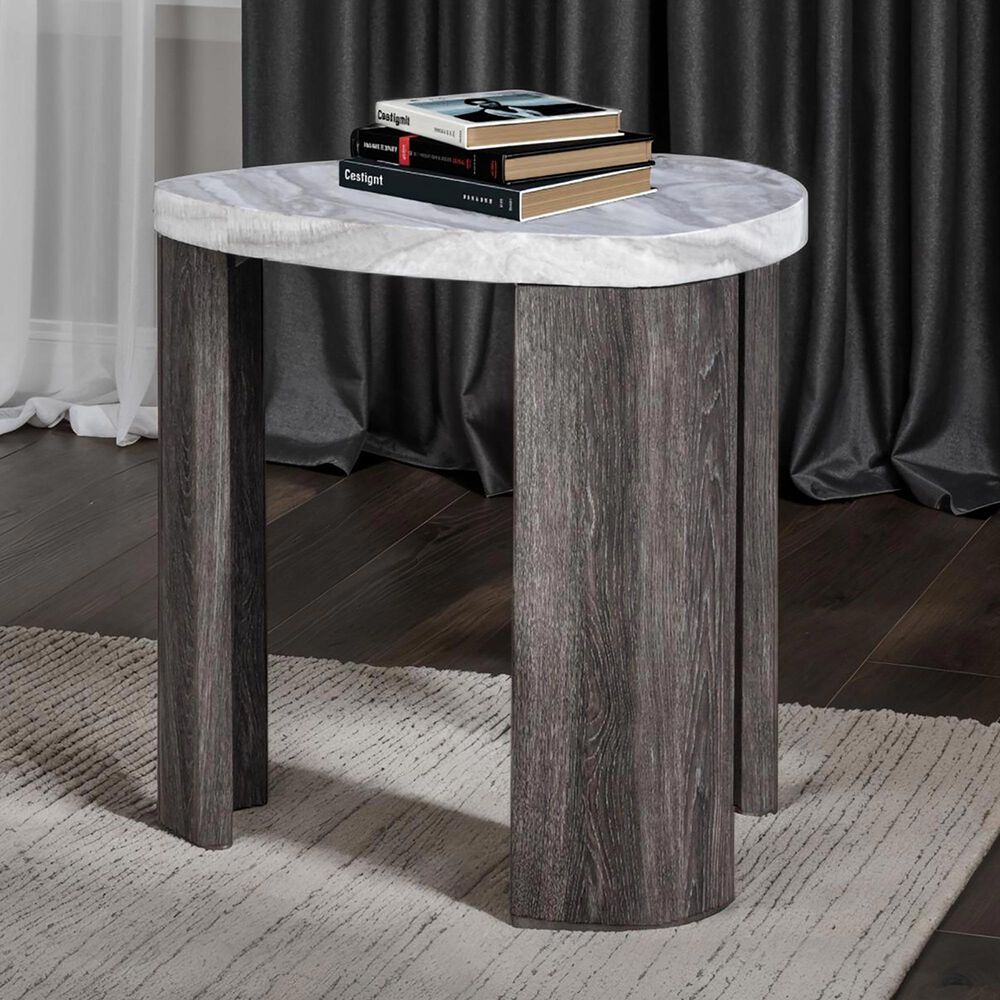Furniture of America Elric End Table in Gray, , large