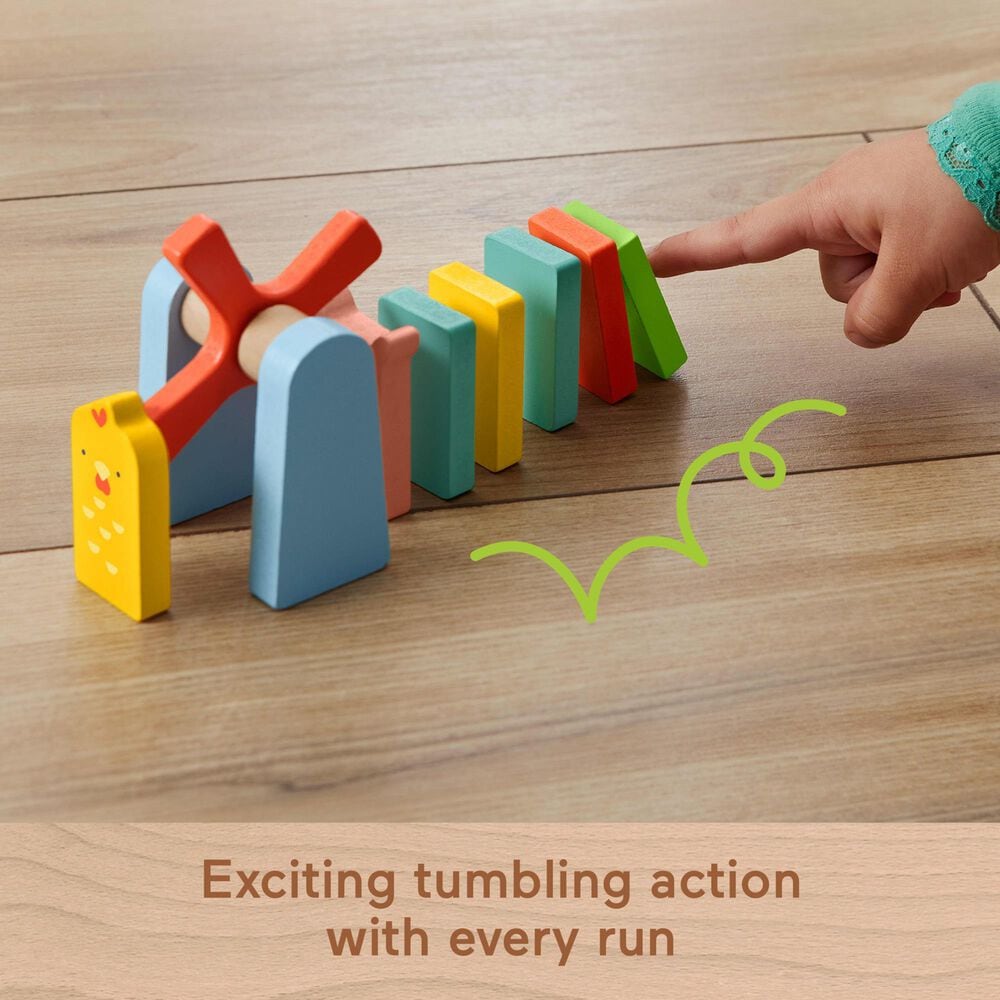 Fisher Price Wood Preschool Game Domino Run Building Set in Multicolor, , large