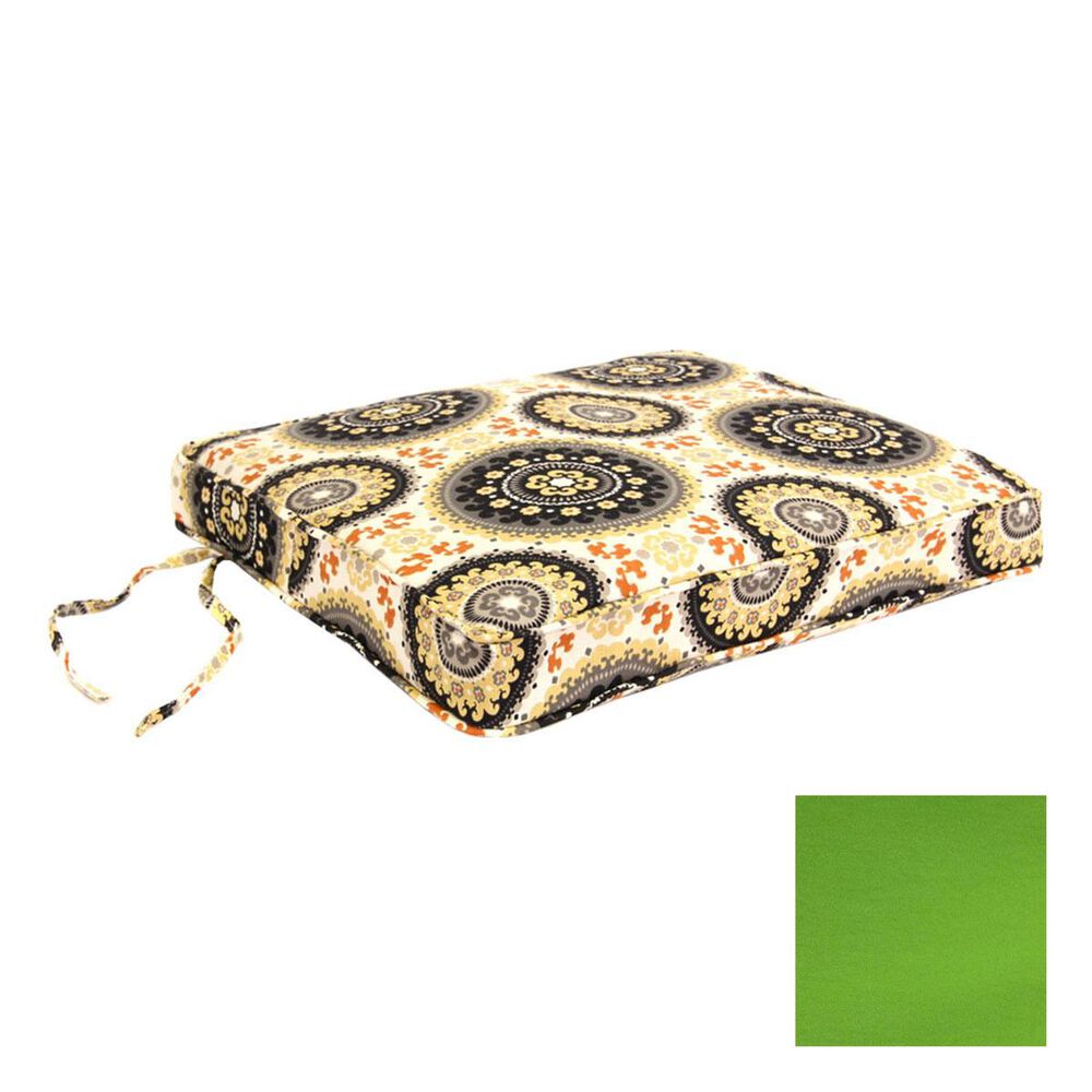 Jordan Manufacturing Boxed Edge Seat Cushion in Veranda Citrus, , large