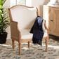 Baxton Studio Elizette Accent Chair with Honey Oak Frame in Beige, , large