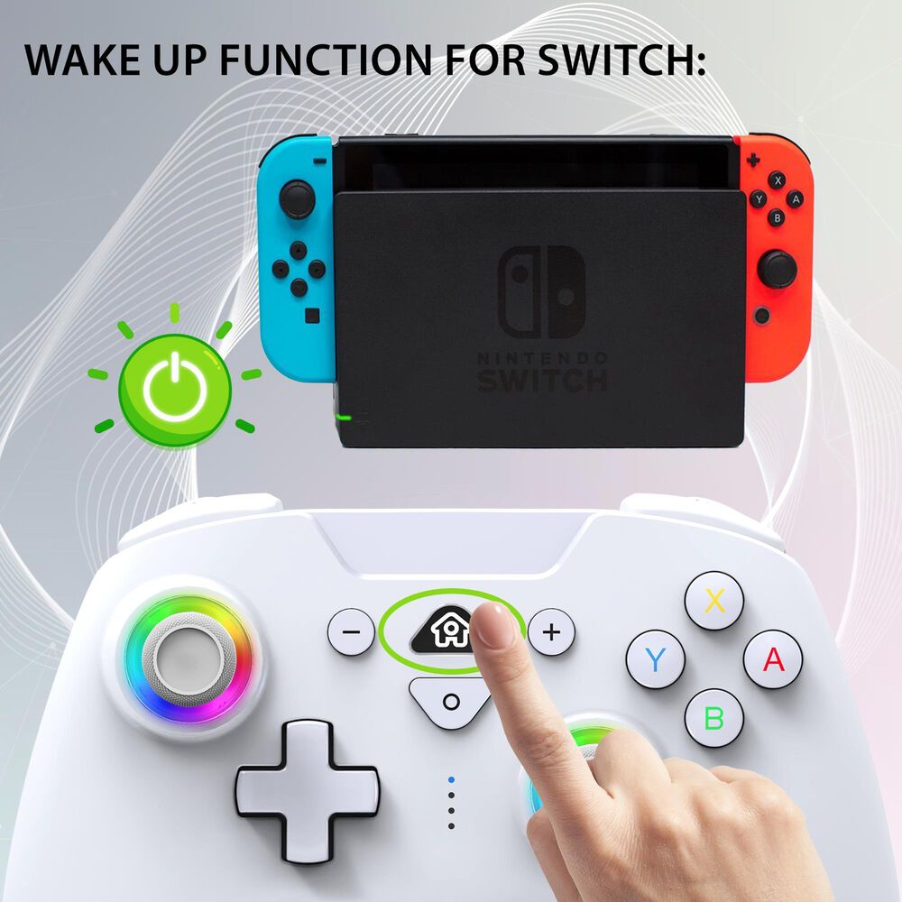 SUBSONIC Wireless LED Controller in White - Nintendo Switch, , large