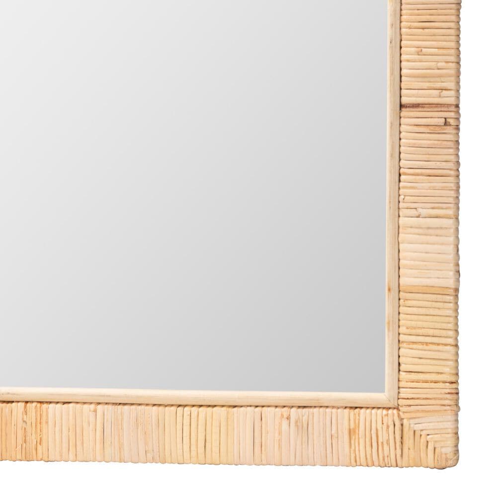 bali &amp; pari Lankston Rattan Rectangular Accent Wall Mirror in Natural, , large