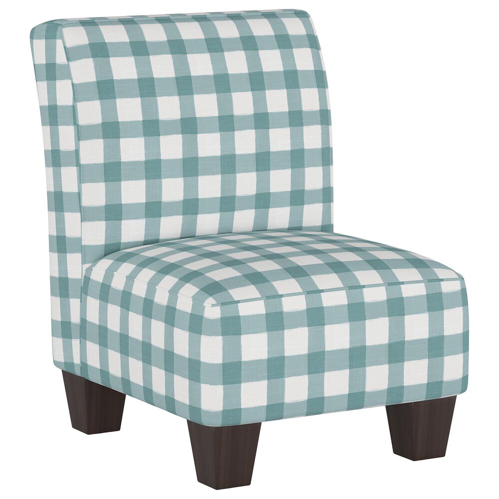 Skyline Furniture Kids Chair in Buffalo Gingham Powder Blue, , large