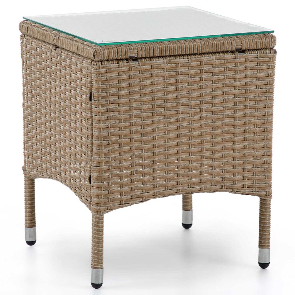 Furniture of America Nair 16" Square Patio End Table in Natural, , large