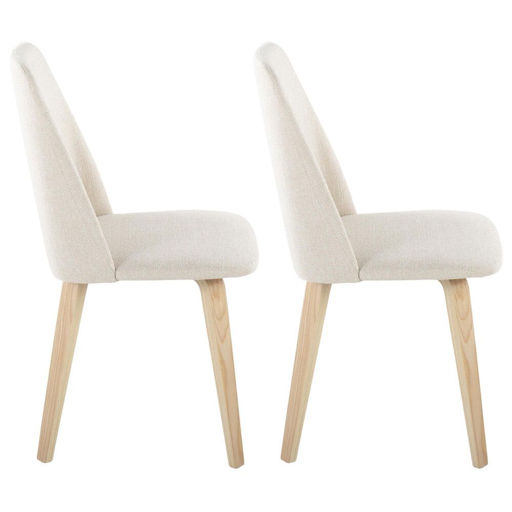 Lumisource Toriano Side Chair with Cream Cushion in Natural &#40;Set of 2&#41;, , large