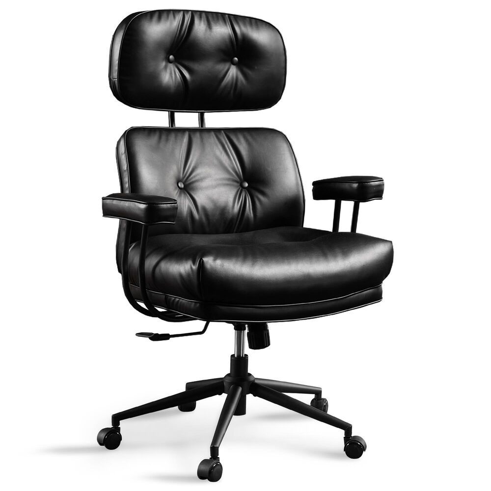 HOMLUX High Back Executive Office Chair with PU Leather in Black, , large