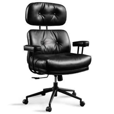 HOMLUX High Back Executive Office Chair with PU Leather in Black, , large