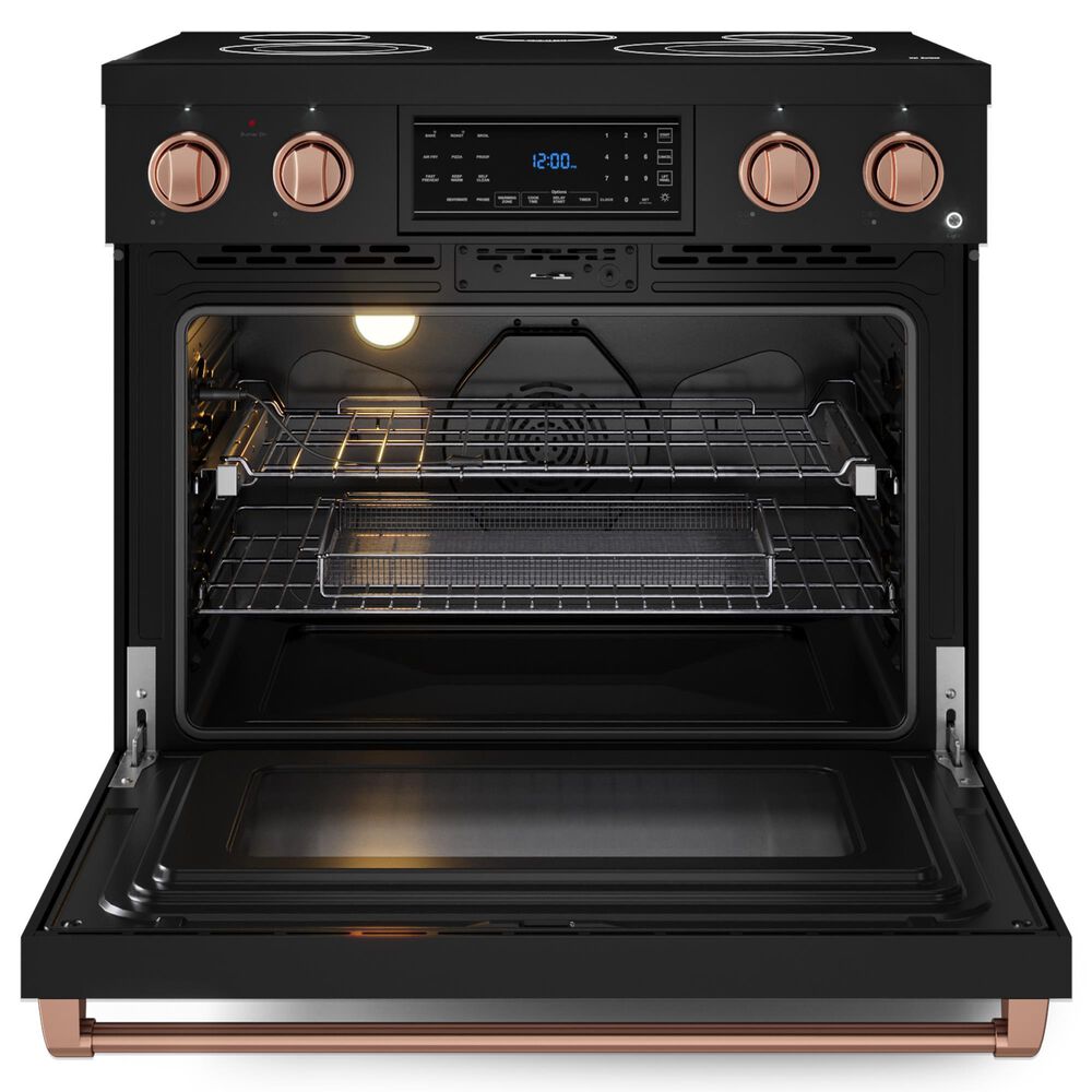 Thor Kitchen Gordon Ramsay 6 Cu. Ft. 36&quot; Professional Electric Range with Rose Gold Handle Kit in Black, , large