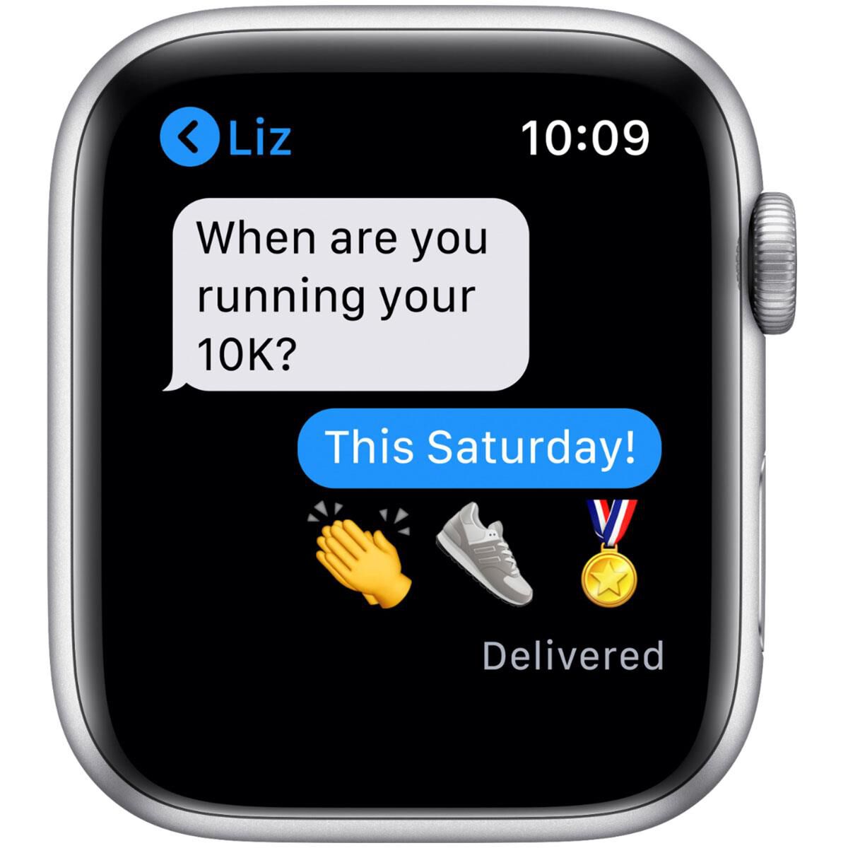 Apple Watch Series 6 GPS + Cellular, 44mm Silver Stainless Steel Case with  White Sport Band - Regular | Nebraska Furniture Mart