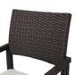 Hearth and Haven Rhode Island Rattan Dining Chair with White Cushion in Brown (Set of 2), , large