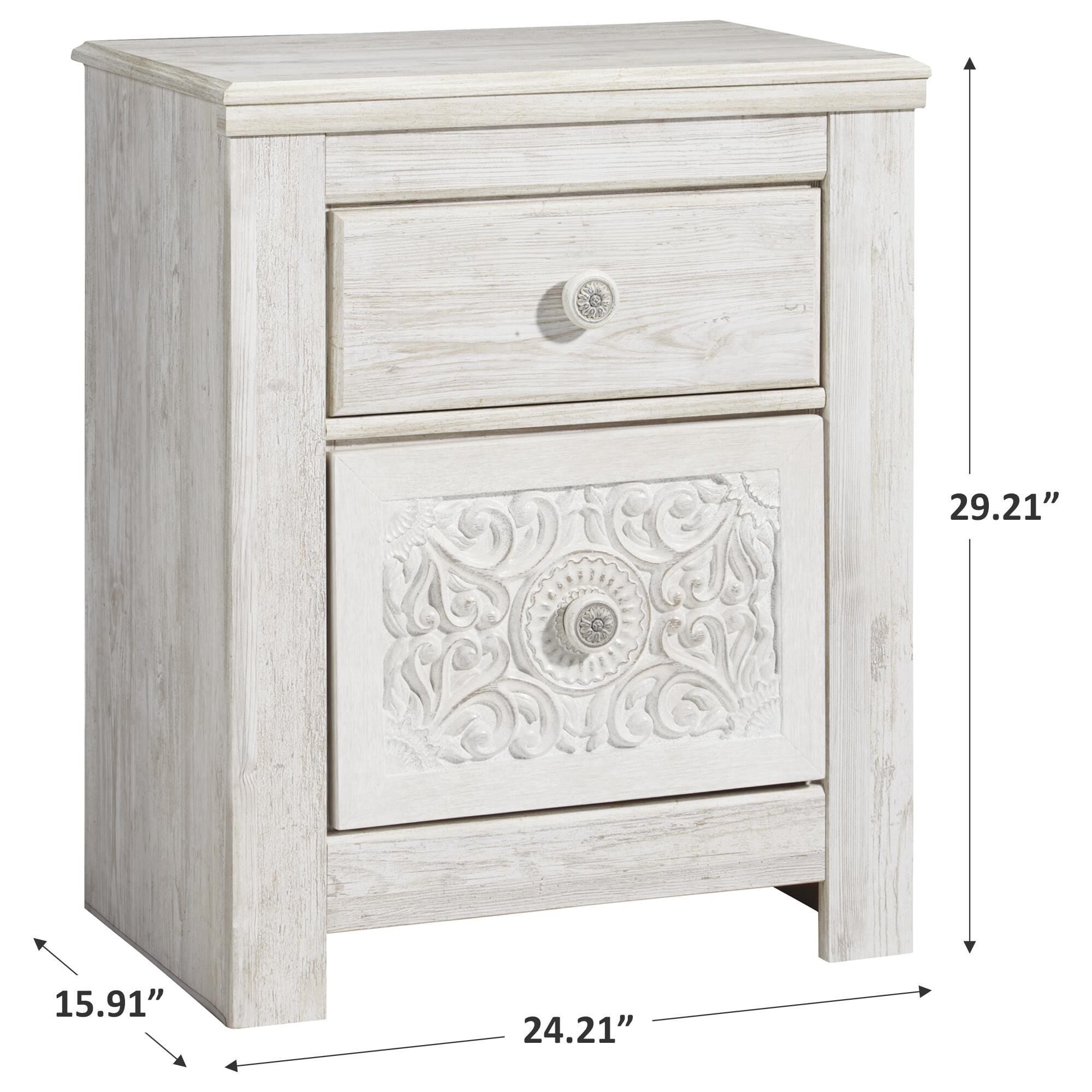 Signature Design by Ashley Paxberry 2 Drawer Nightstand in White