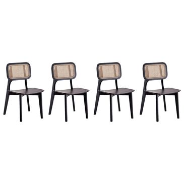 Dayton Versailles Side Chair in Black and Natural (Set of 4), , large