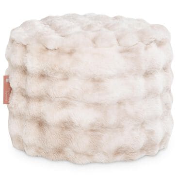 Jaxx Raven Round Accent Pouf in Phantom Cream, , large