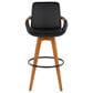Lumisource Cosmo Swivel Barstool with Black Cushion in Walnut and Black, , large