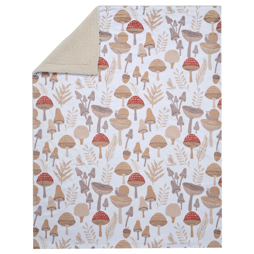 Lambs &amp; Ivy Mushroom Baby Blanket in Multicolor, , large