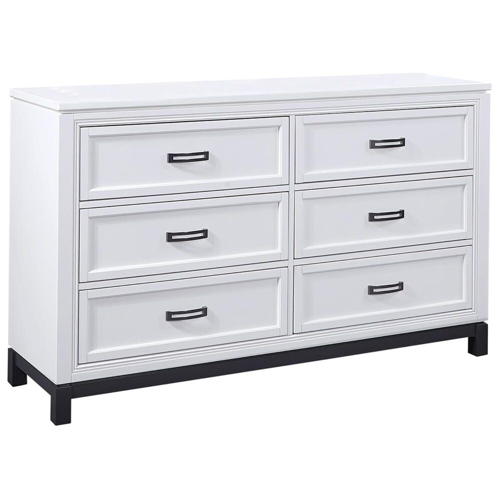 Riva Ridge Hyde Park 6 Drawer Dresser in White, , large