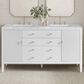 James Martin Vanities Myrrin 60" Double Vanity in Bright White with 3 cm Carrara White Marble Top, , large