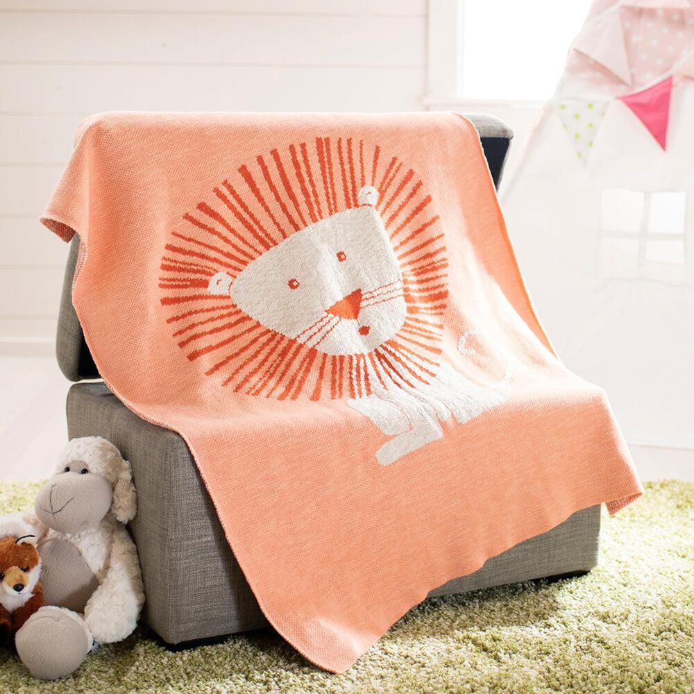 Safavieh Dandy Lion Throw in Orange/Natural, , large