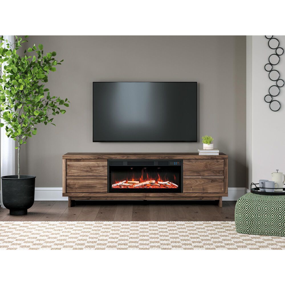 Ashley Zadilyn 72" XL TV Stand in Warm Natural Brown, , large