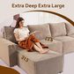 HOMLUX 127.4" Sectional Sofa in Camel, , large