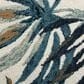 L&R Resources Sinuous Tropical Paradise Floral 4" Round White, Blue and Tan Area Rug, , large