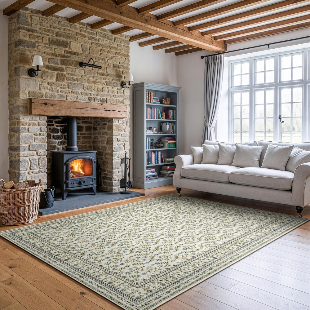 Oriental Weavers Andorra Ivory and Blue 10' x 13'2" Area Rug, , large