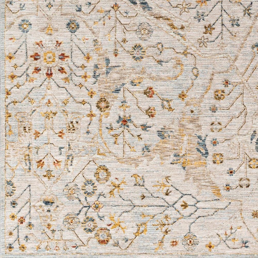 Surya Reina Light Gray, Denim, Cream, Tan, Light Brown, Rust, Mustard and Olive 2&#39;7&quot; x 7&#39;3&quot; Runner, , large
