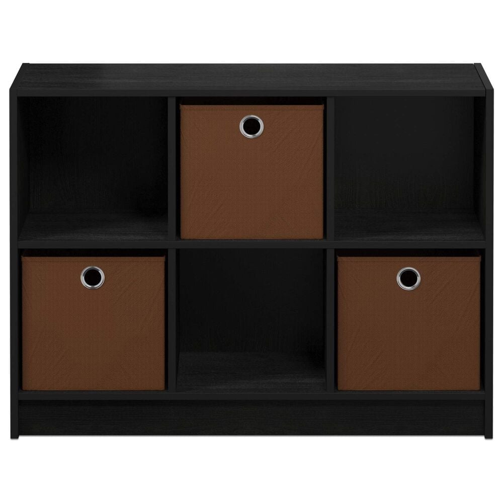 HOMLUX 6-Cube Bookshelf Bookcase with Storage Bins in Americano, , large