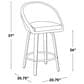 LumiSource Matisse 26" Swivel Counter Stool with Cream Fabric Upholstery in Whitewashed and Chrome (Set of 2), , large