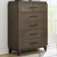 Urban Home Broderick 5-Drawer Chest in Wild Oats Brown, , large