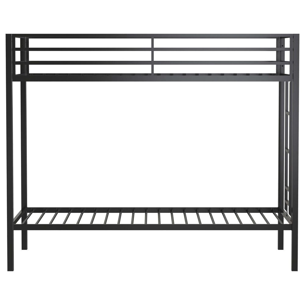 Pacific Landing Alevera Twin Over Twin Bunk Bed with Ladder in Matte Black, , large