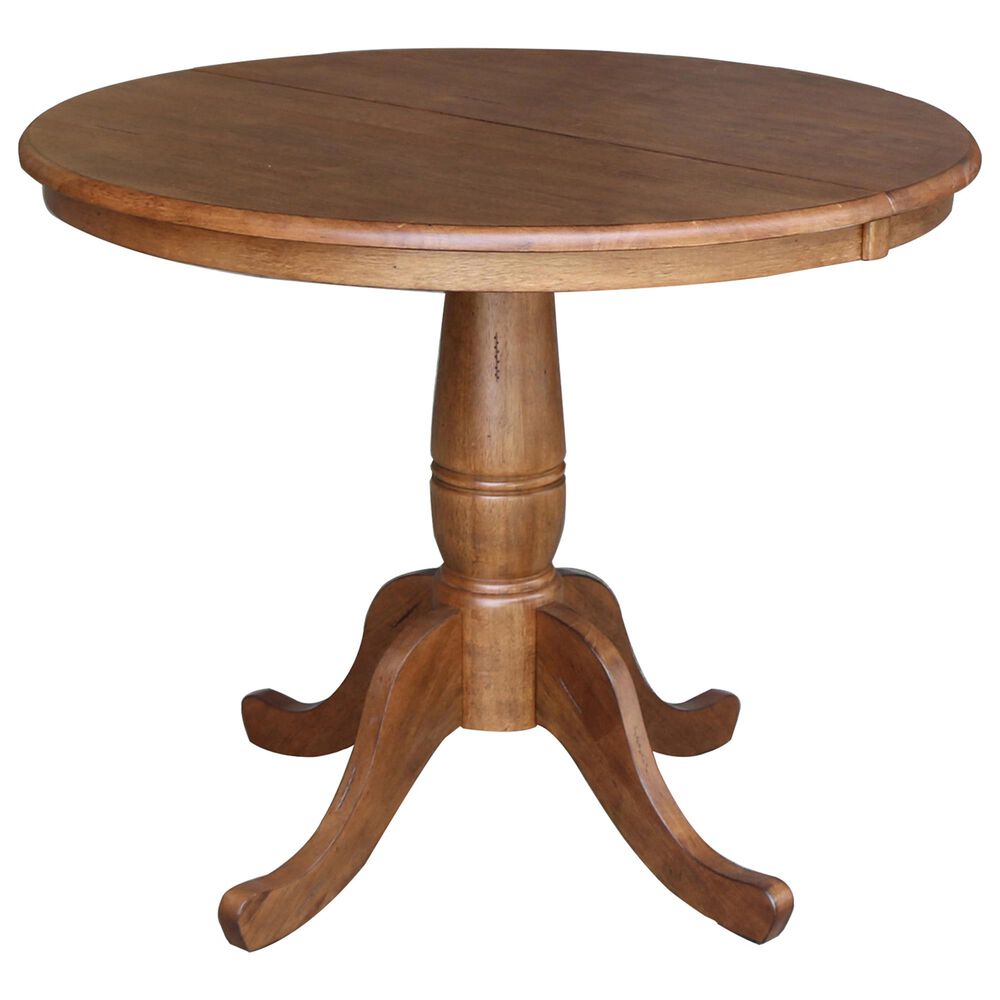 International Concepts Modern Farmhouse 36" Extension Dining Table in Distressed Oak, , large