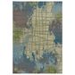 Kas Oriental Rugs Illusions Visions 3"3" x 4"11" Green and Blue Area Rug, , large