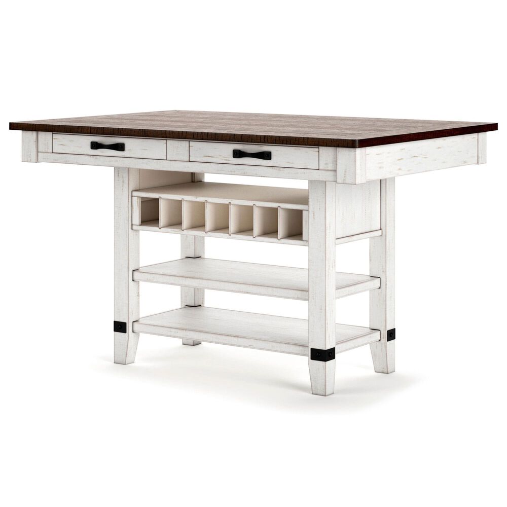 Ashley Valebeck Counter Height Table in White and Brown - Table Only, , large