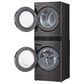 LG Single Unit Front Load LG WashTower with Center Control 4.5 Cu. Ft. Washer and 7.4 Cu. Ft. Gas Dryer in Black Stainless Steel, , large
